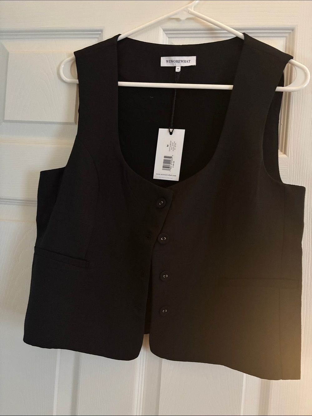 WeWoreWhat Black Button-Front Vest